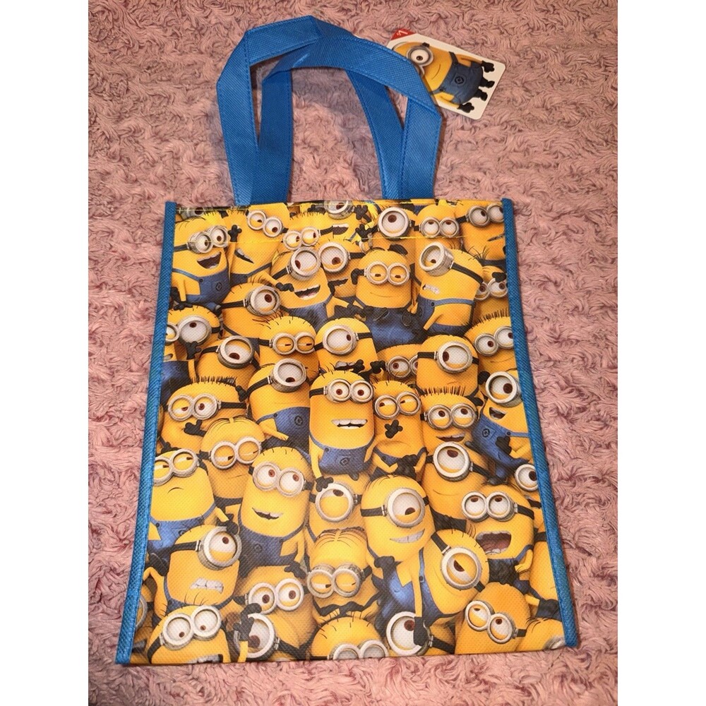 Reusable Tote Bag Sack Small Minions Despicable Me Blue Yellow